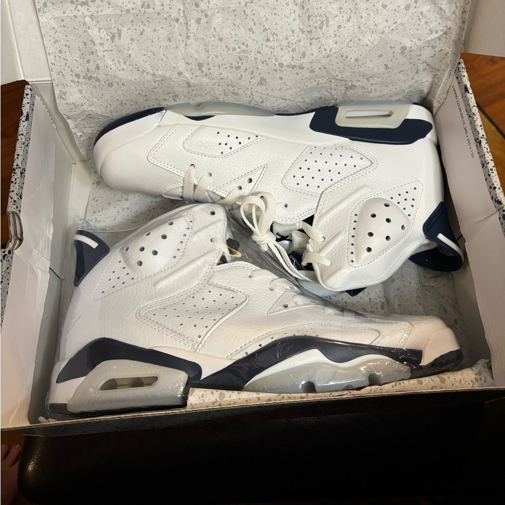 Jordan White and Navy Sneakers